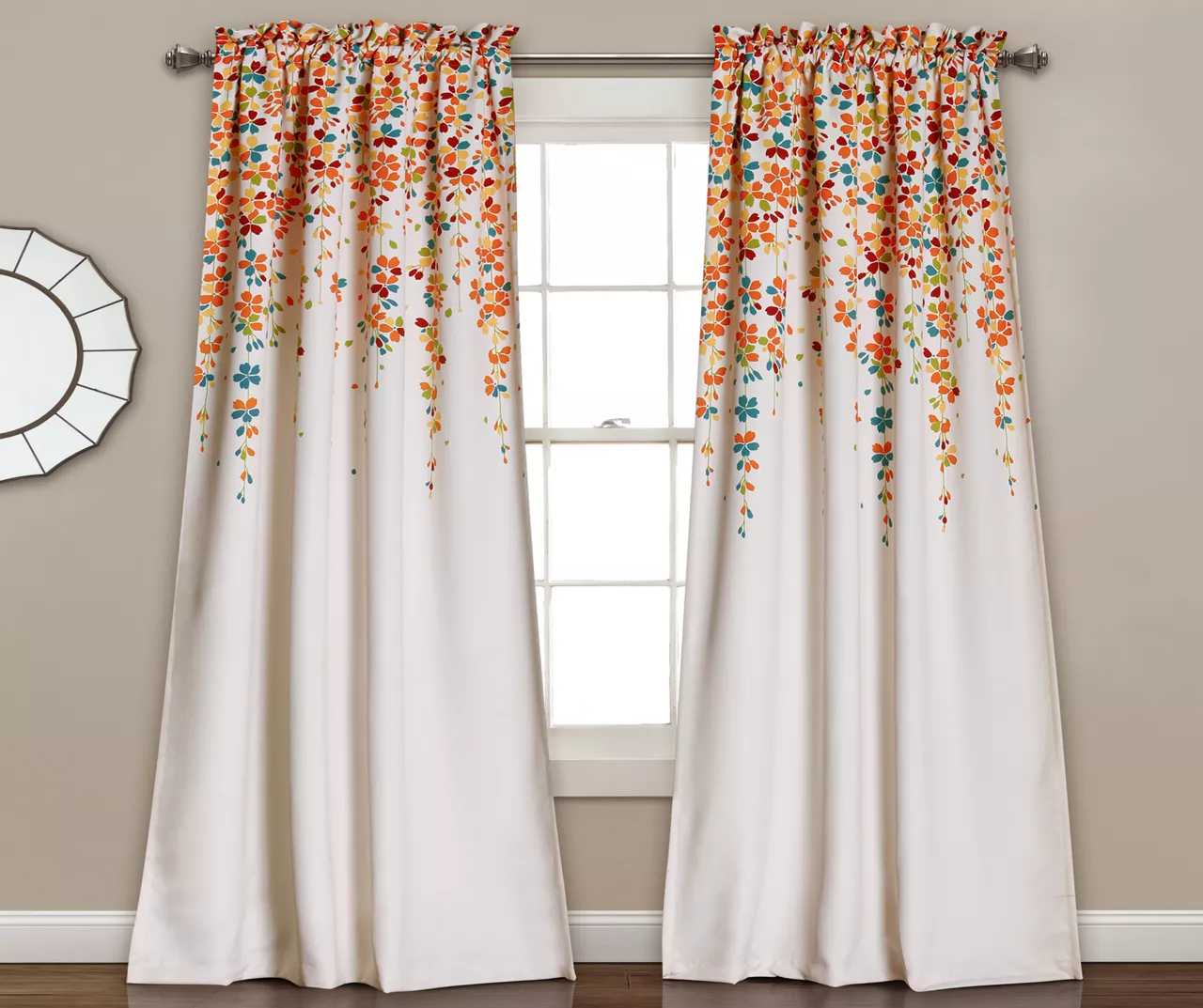 Weeping Flowers Room-Darkening Rod Pocket Curtain Panel Pair - Image 12