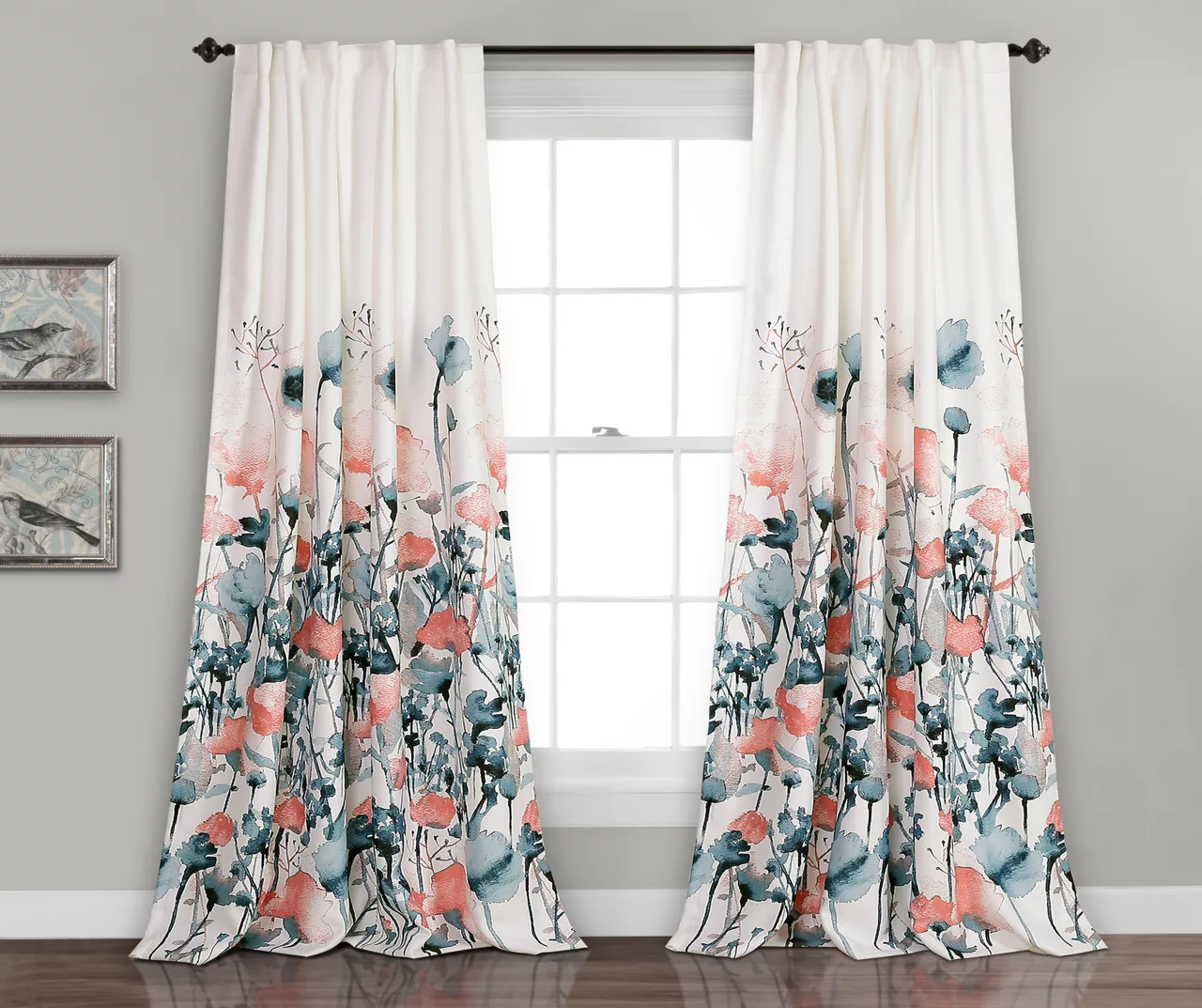 Zuri Flora Room-Darkening Back Tab Curtain Panel Pair - Image 2