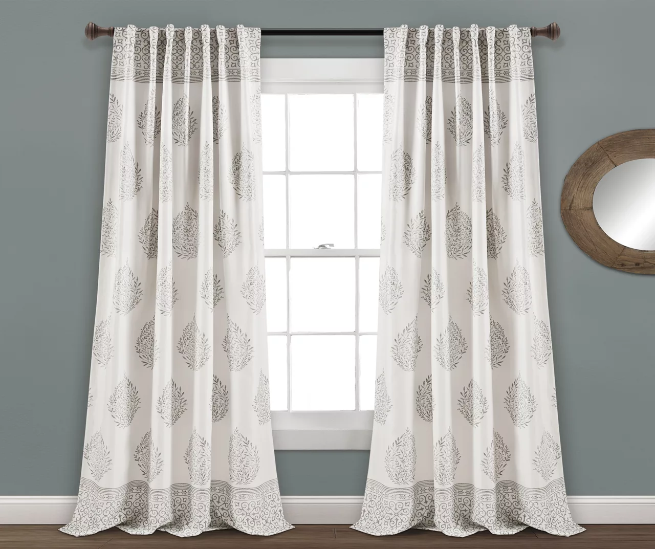 Teardrop Leaf Room-Darkening Back Tab Curtain Panel Pair - Image 4