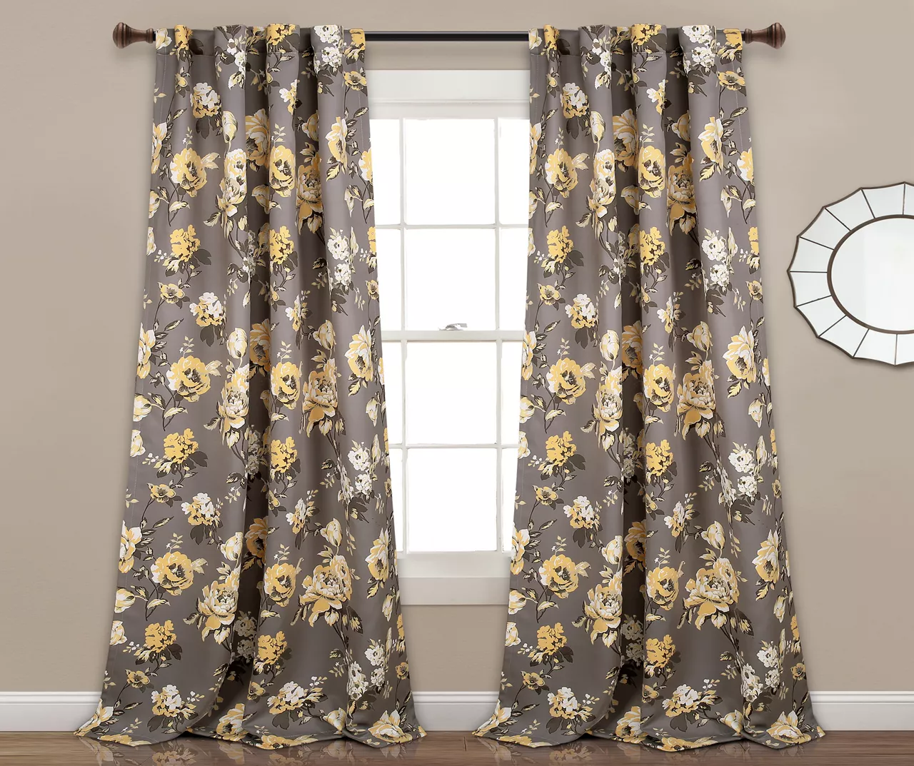Tania Floral Room-Darkening Back Tab Curtain Panel Pair - Image 6