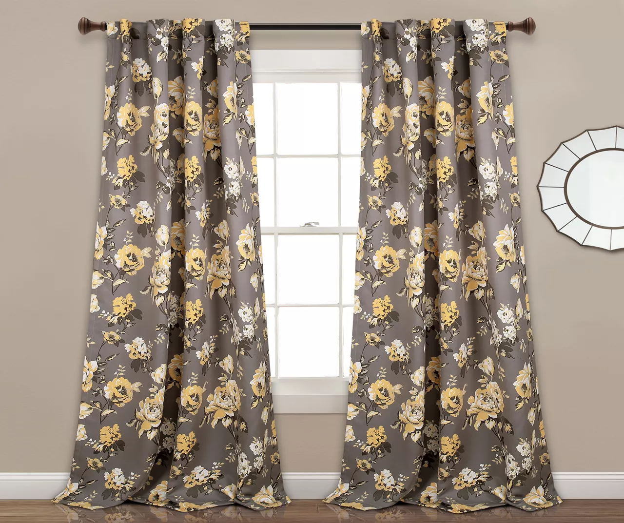 Tania Floral Room-Darkening Back Tab Curtain Panel Pair - Image 5