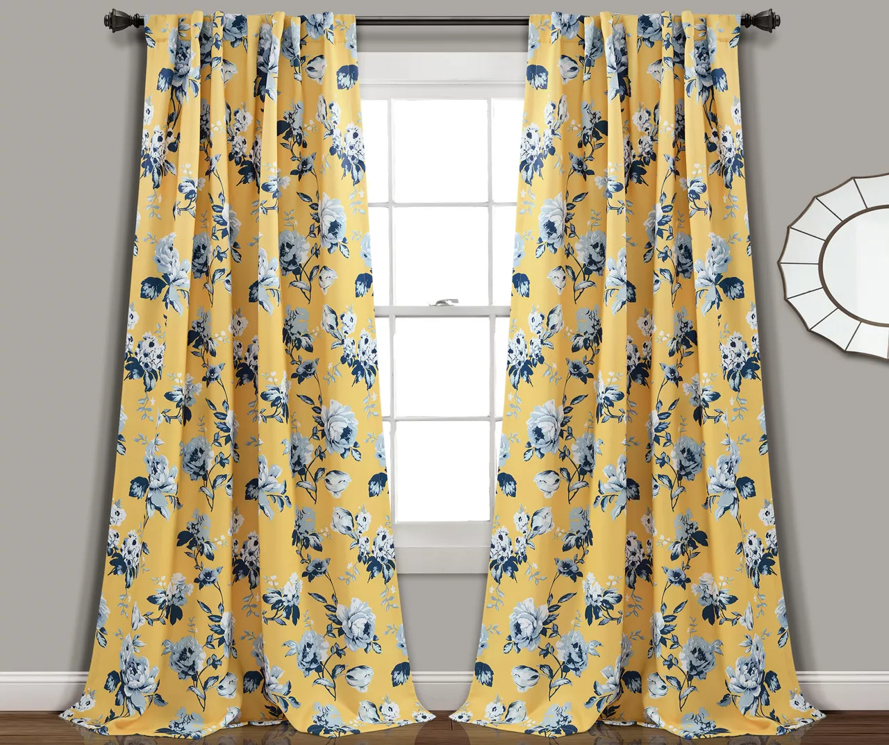 Tania Floral Room-Darkening Back Tab Curtain Panel Pair - Image 9