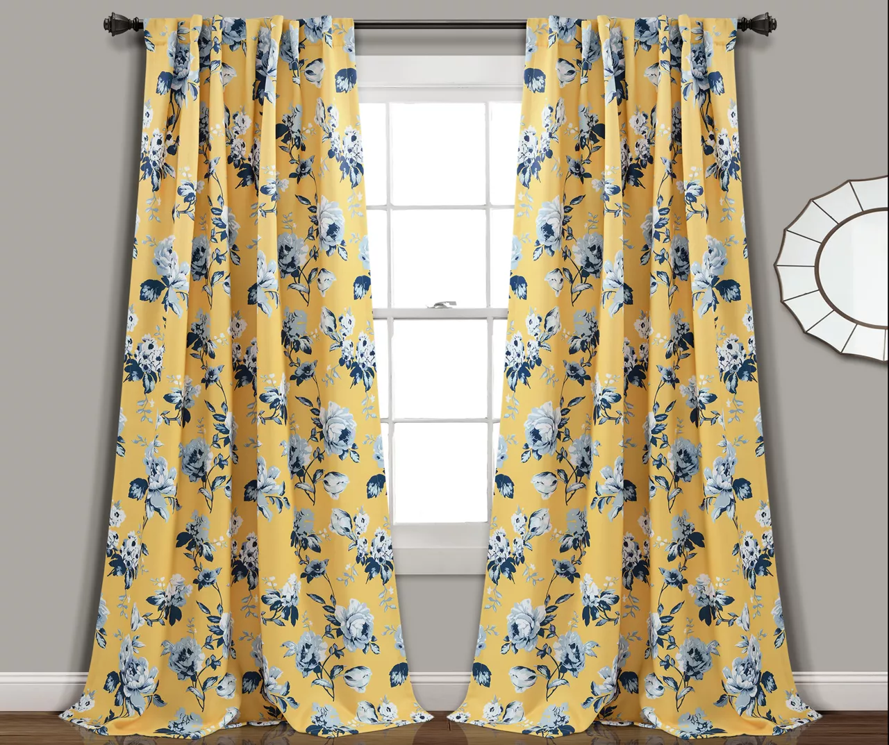 Tania Floral Room-Darkening Back Tab Curtain Panel Pair - Image 8