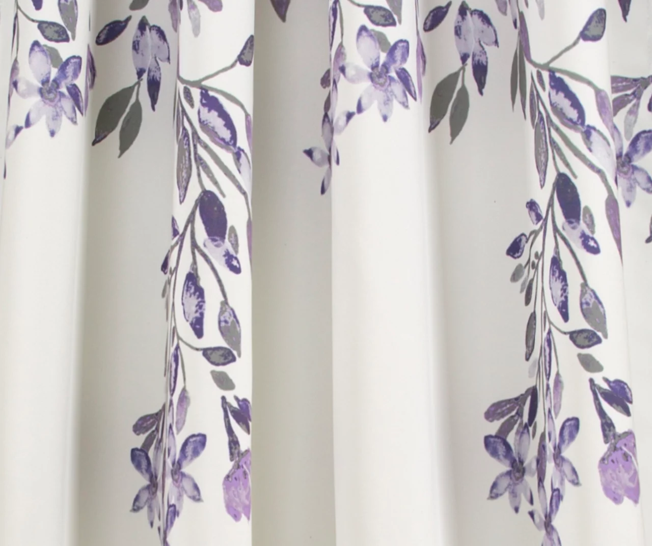 Tanisha Purple & Gray Floral Room-Darkening Rod Pocket Curtain Panel Pair, (84") - Image 3