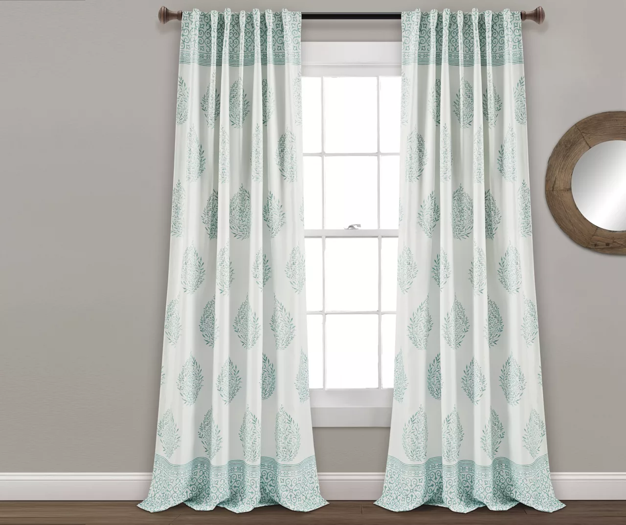Teardrop Leaf Room-Darkening Back Tab Curtain Panel Pair - Image 2