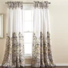 Clara Gray & Yellow Paisley Room-Darkening Rod Pocket Curtain Panel Pair, (84")