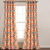 Diamond Ikat Turquoise & Orange Room-Darkening Grommet Curtain Panel Pair, (84")