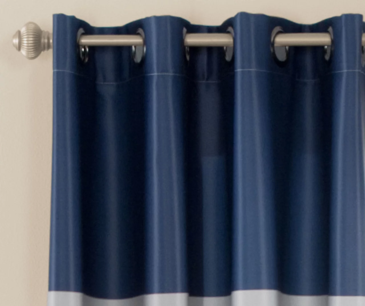 Alexander Stripe Navy Room-Darkening Grommet Curtain Panel Pair, (84") - Image 2