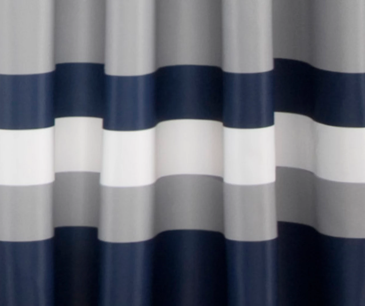 Alexander Stripe Navy Room-Darkening Grommet Curtain Panel Pair, (84") - Image 3