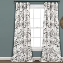Botanical Garden Room-Darkening Rod Pocket Curtain Panel Pair