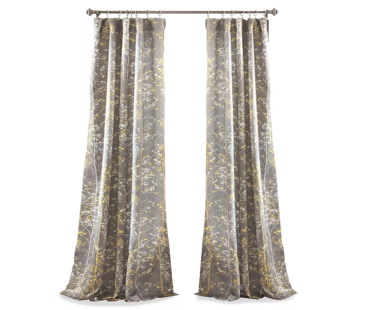 Forest Gray & Yellow Room-Darkening Rod Pocket Curtain Panel Pair, (84") - Image 6