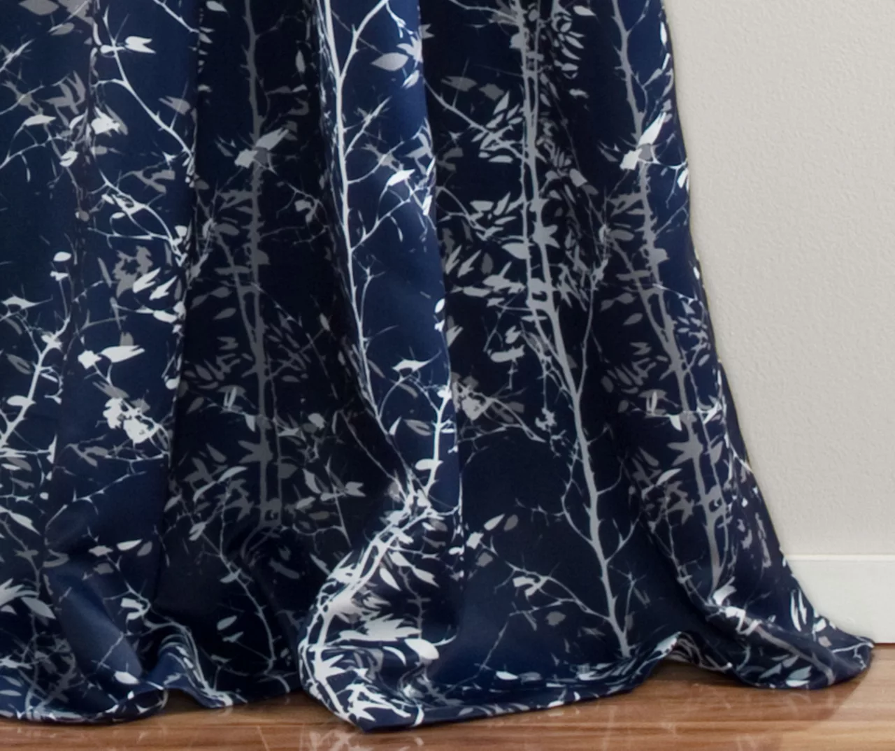 Forest Navy Room-Darkening Rod Pocket Curtain Panel Pair, (84") - Image 4