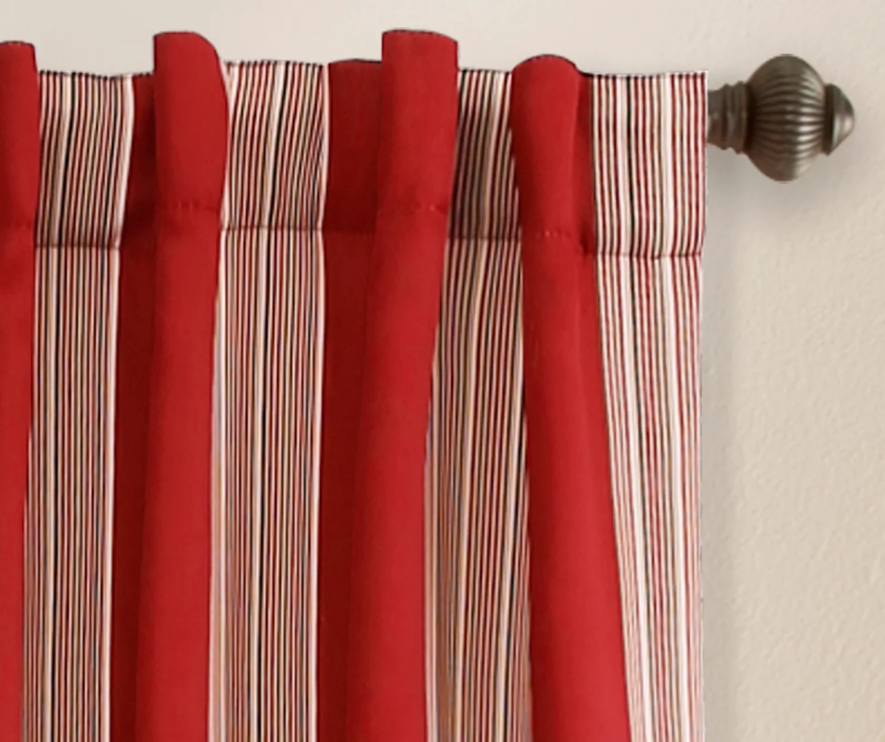 Julia Stripe Red Room-Darkening Back Tab Curtain Panel Pair, (84") - Image 2