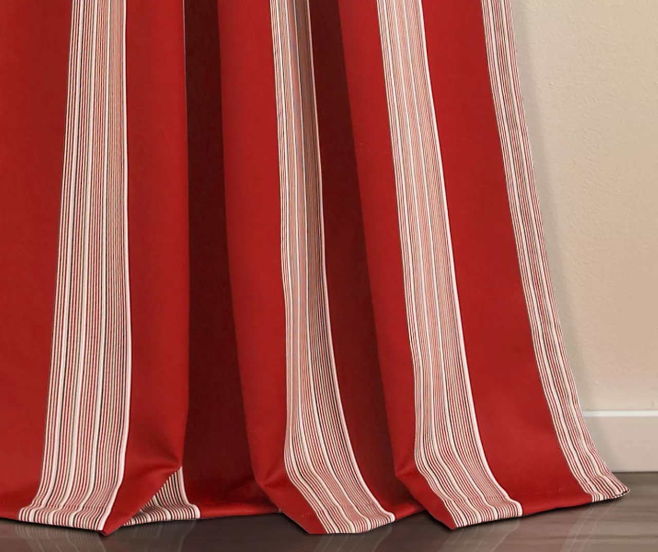 Julia Stripe Red Room-Darkening Back Tab Curtain Panel Pair, (84") - Image 4