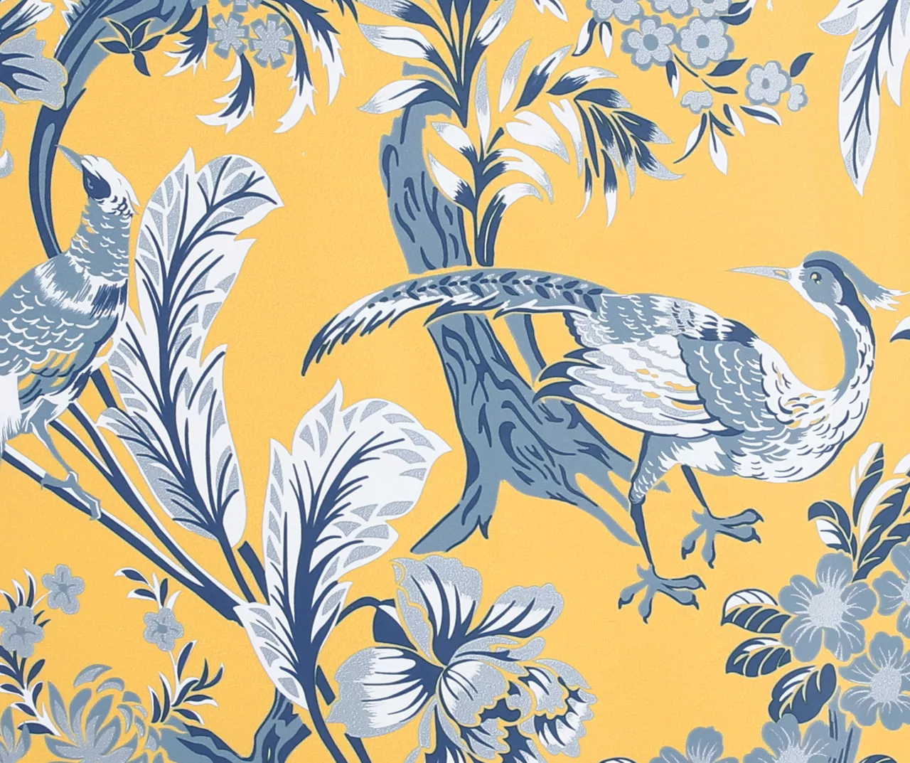 Dolores Yellow & Blue Floral Room-Darkening Rod Pocket Curtain Panel Pair, (95") - Image 3