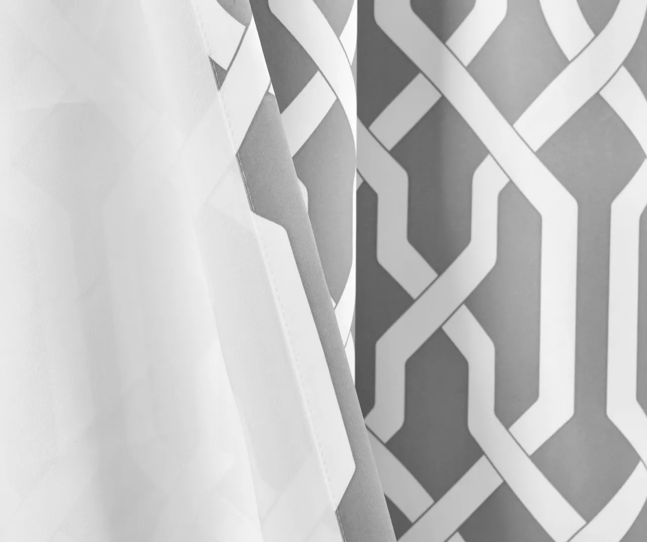 Edward Trellis Gray Room-Darkening Grommet Curtain Panel Pair, (95") - Image 5