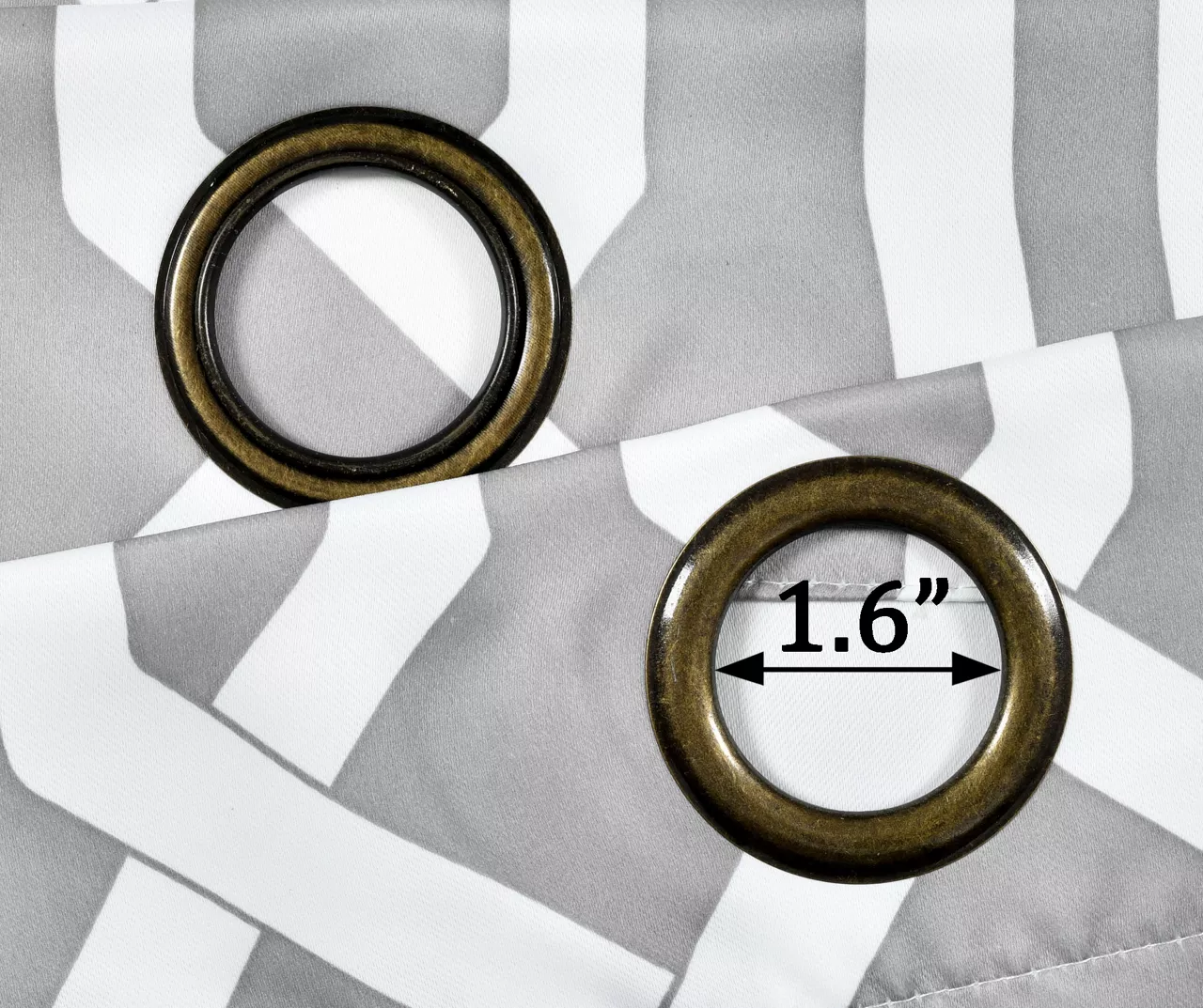 Edward Trellis Gray Room-Darkening Grommet Curtain Panel Pair, (95") - Image 6