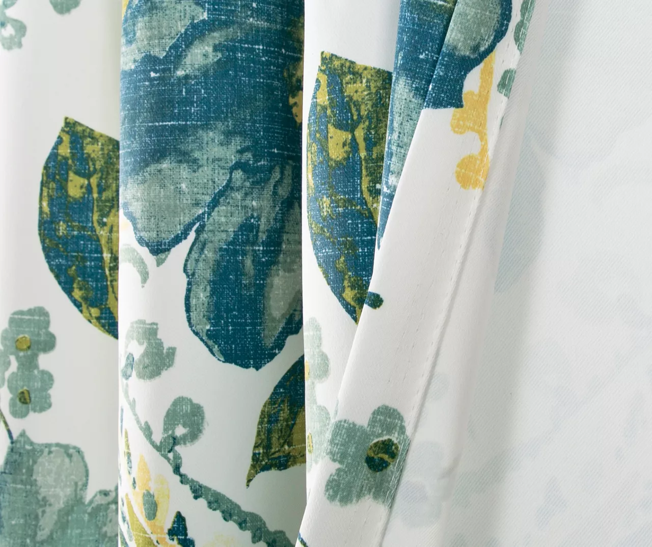 Floral Paisley Blue & Green Room-Darkening Grommet Curtain Panel Pair, (95") - Image 4