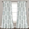 Evelyn Medallion Blue & White Room-Darkening Rod Pocket Curtain Panel Pair, (95")