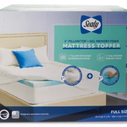Sealy 4" Pillowtop & Gel Memory Foam Mattress Topper