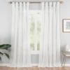 Priya White Semi-Sheer Tab Top Curtain Panel, (84")