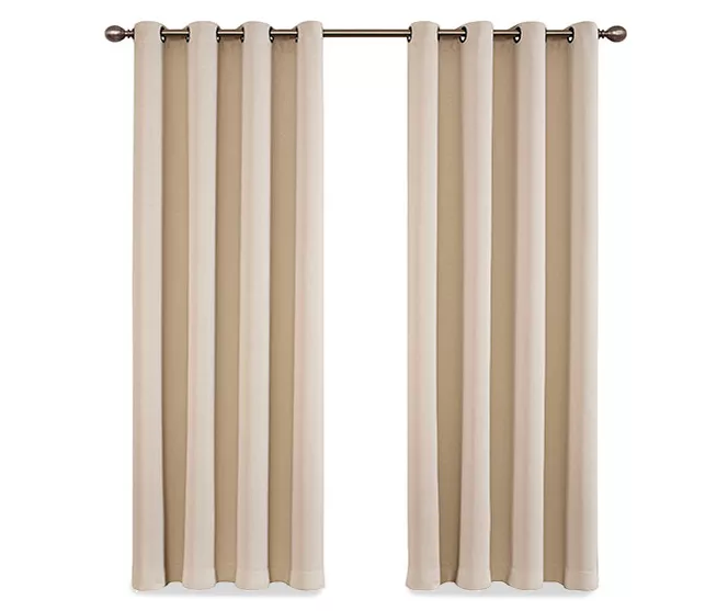 Round & Round Ecru Blackout Grommet Curtain Panel, (108") - Image 4