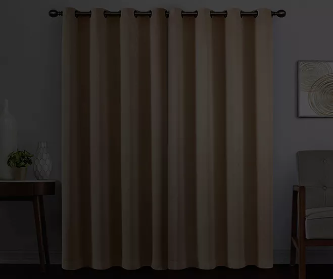 Round & Round Ecru Blackout Grommet Curtain Panel, (108") - Image 6