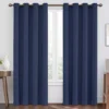Round & Round Navy Blackout Grommet Curtain Panel, (108")