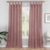 Priya Dark Rose Semi-Sheer Tab Top Curtain Panel, (95")