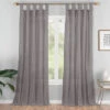 Priya Gray Semi-Sheer Tab Top Curtain Panel, (63")