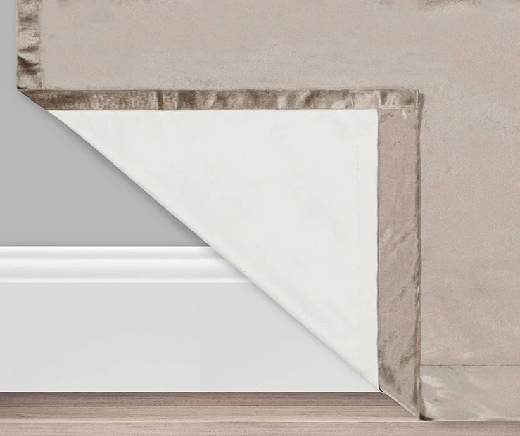 Harper Mushroom Velvet Blackout Rod Pocket Curtain Panel, (95") - Image 3