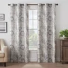 Martina Medallion Taupe Blackout Grommet Curtain Panel, (84")