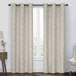 Hazel Geo Mushroom Blackout Grommet Curtain Panel, (95")