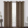 Hazel Geo Toffee Blackout Grommet Curtain Panel, (84")