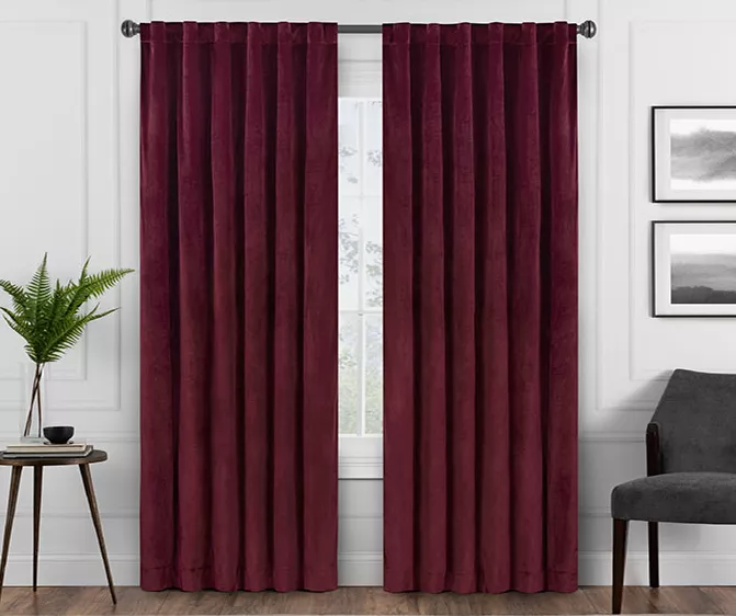 Harper Port Velvet Blackout Rod Pocket Curtain Panel, (108")