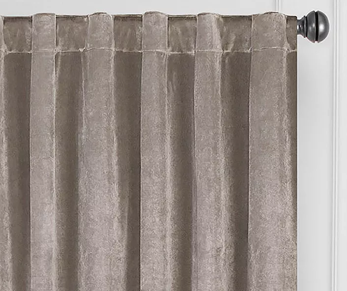 Harper Mushroom Velvet Blackout Rod Pocket Curtain Panel, (84") - Image 2