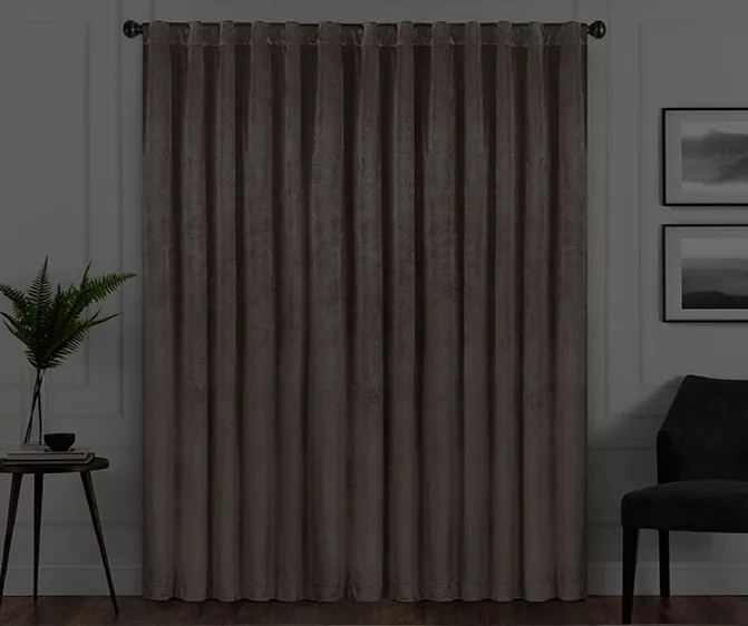 Harper Mushroom Velvet Blackout Rod Pocket Curtain Panel, (84") - Image 6