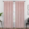 Harper Blush Velvet Blackout Rod Pocket Curtain Panel, (84")