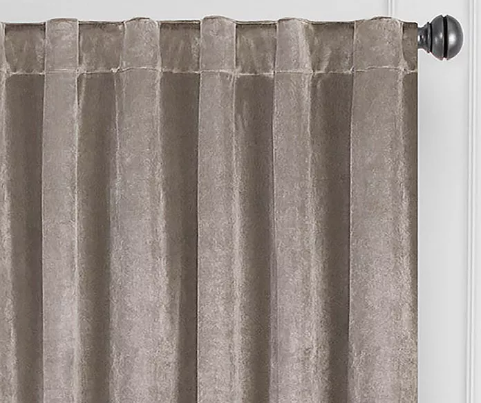 Harper Mushroom Velvet Blackout Rod Pocket Curtain Panel, (63") - Image 2