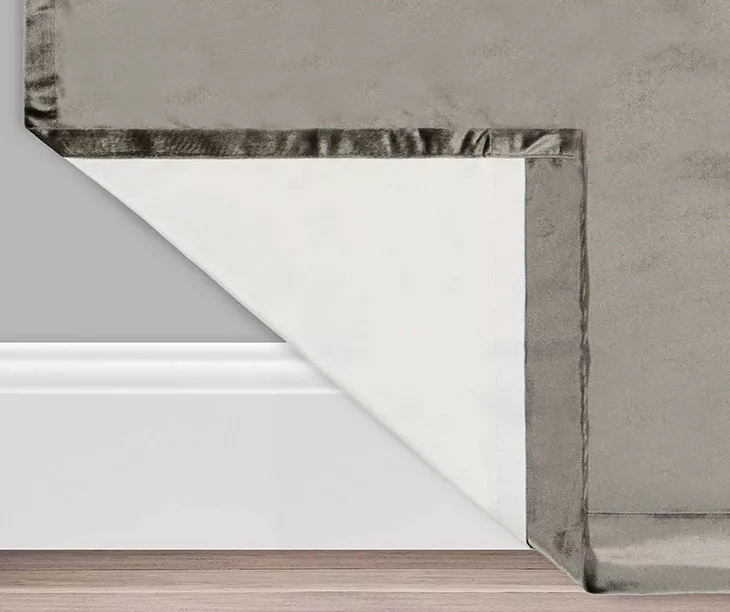 Harper Charcoal Velvet Blackout Rod Pocket Curtain Panel, (95") - Image 3