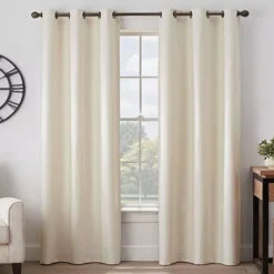 Gabriella Ivory Blackout Grommet Curtain Panel, (63")