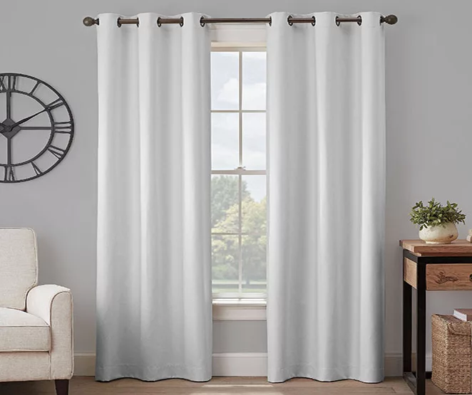 Gabriella Light Gray Blackout Grommet Curtain Panel, (84")