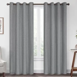 Kira Gray Blackout Grommet Curtain Panel, (63")