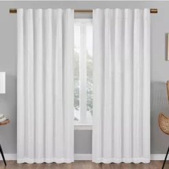 Nora White Blackout Rod Pocket Curtain Panel, (108")