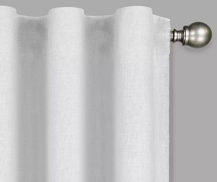 Nora White Blackout Rod Pocket Curtain Panel, (108") - Image 2