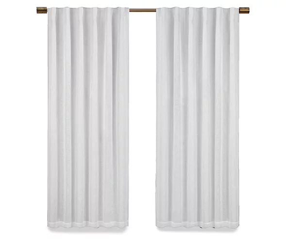 Nora White Blackout Rod Pocket Curtain Panel, (108") - Image 4