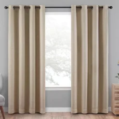 Cara Mocha Blackout Grommet Curtain Panel, (108")