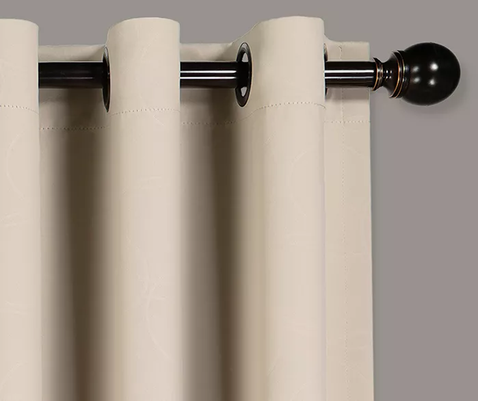 Round & Round Ecru Blackout Grommet Curtain Panel, (95") - Image 2