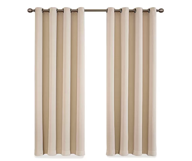 Round & Round Ecru Blackout Grommet Curtain Panel, (95") - Image 4