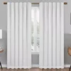 Nora White Blackout Rod Pocket Curtain Panel, (95")